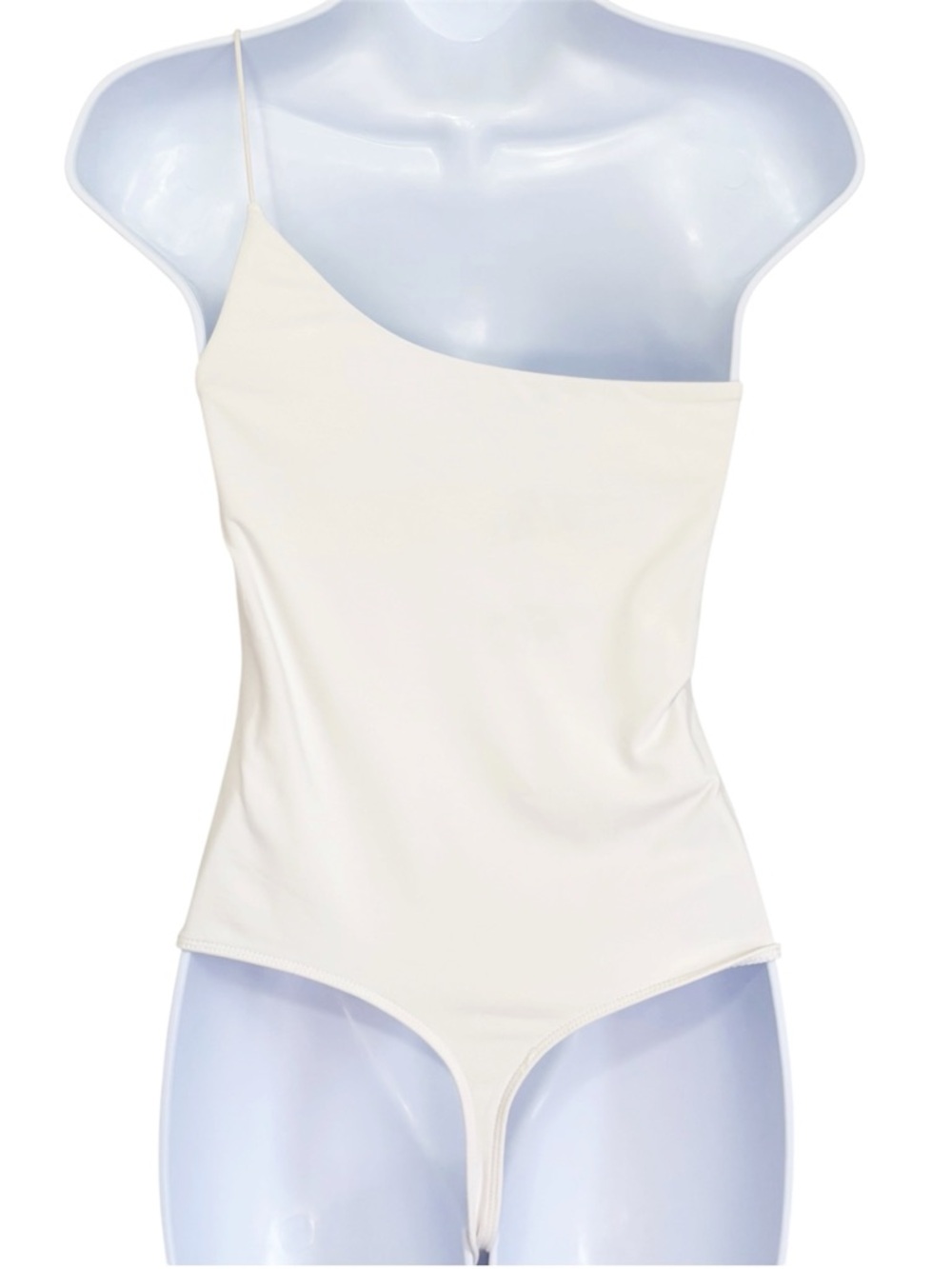 BABATON ARITIZIA Contour One Shoulder Cami Bodysuit Top White M Minimal Chic - Picture 4 of 9
